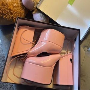 LAMODA HEARTS COLLECTION CHUNKY PINK HEELS